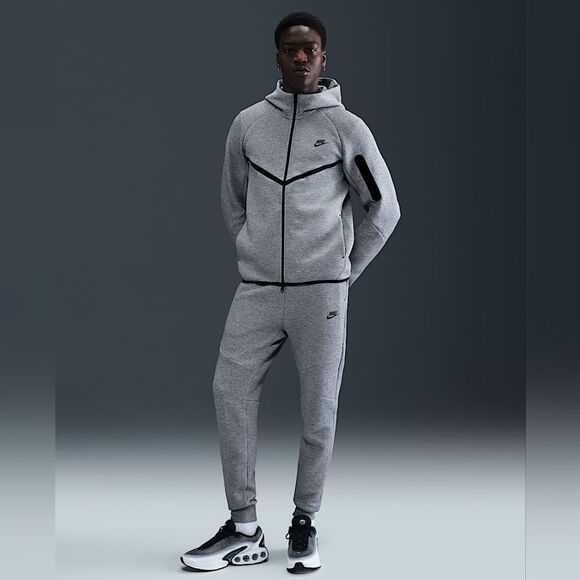 Nike Tech Fleece Windrunner Jacket Heather Grey Black Men's Medium M Hoodie New - Picture 10 of 16